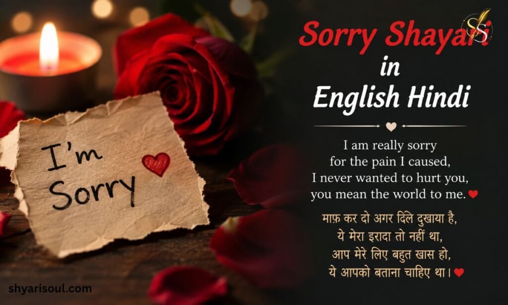 Sorry Shayari in English Hindi