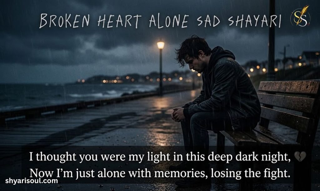 2 Line Broken Heart Alone Sad Shayari in English