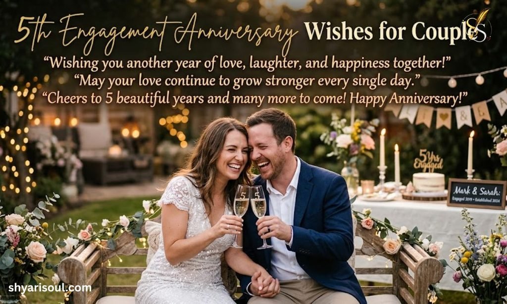 5th Engagement Anniversary Wishes for Couple