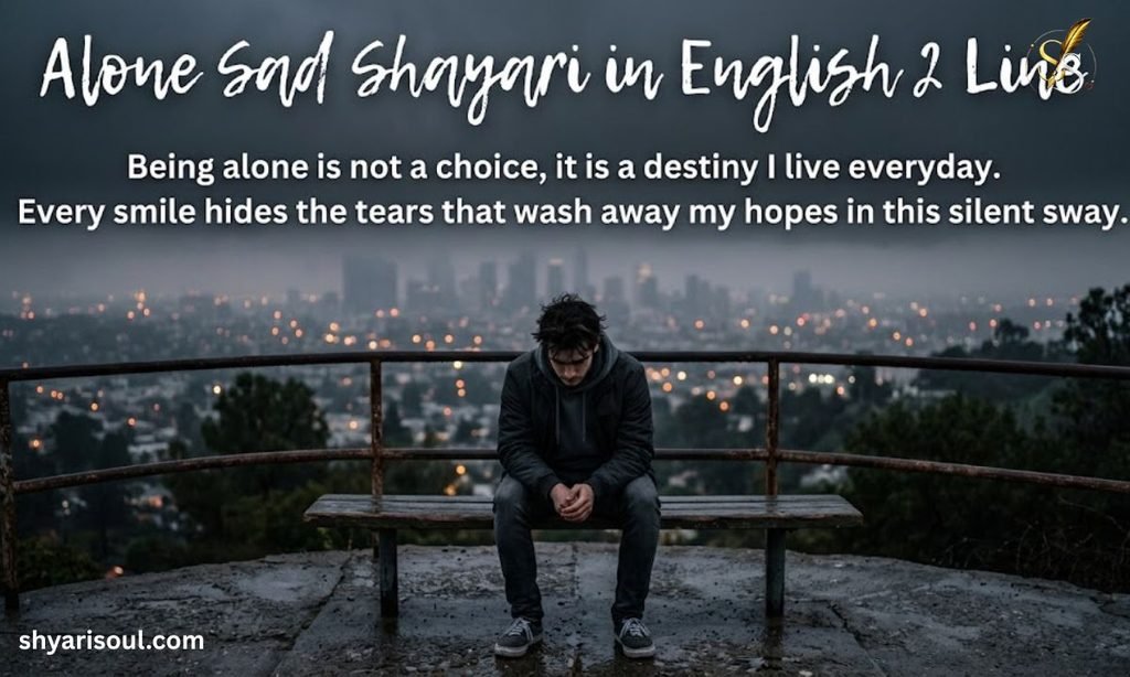 Alone Sad Shayari in English 2 Line