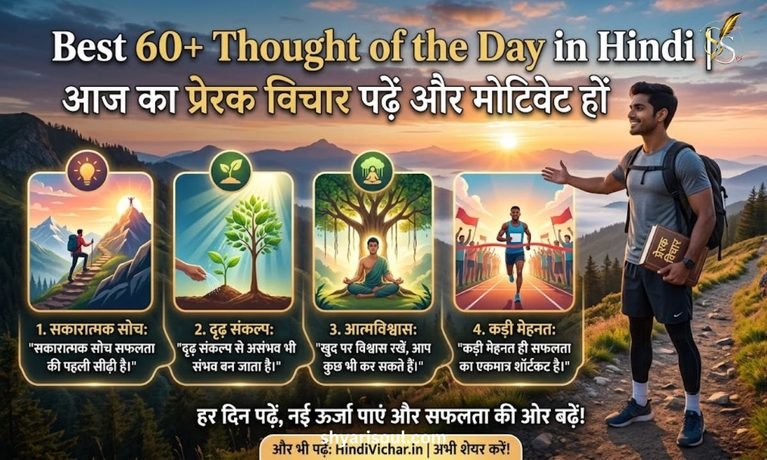 Best 60+ Thought of the Day in Hindi आज का प्रेरक विचार पढ़ें और मोटिवेट हों