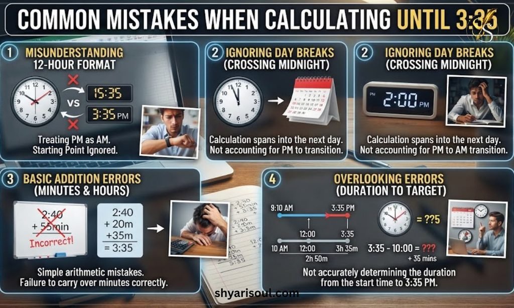 Common Mistakes When Calculating Until 3:35