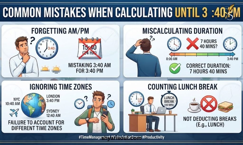 Common Mistakes When Calculating Until 3:40 PM