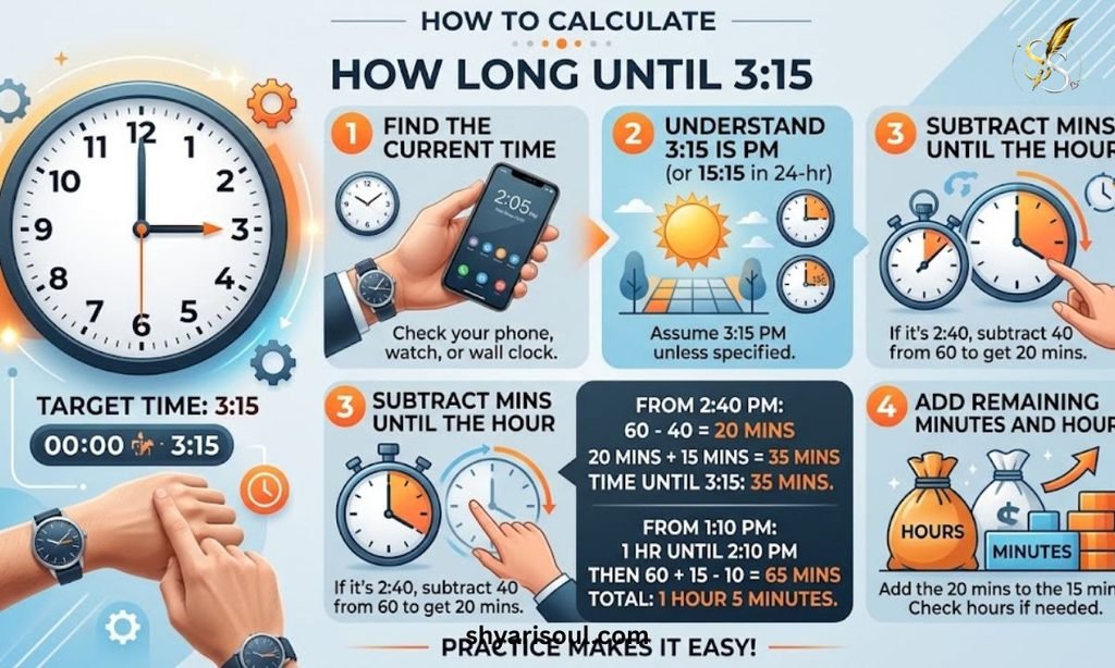 How to Calculate How Long Until 3:15
